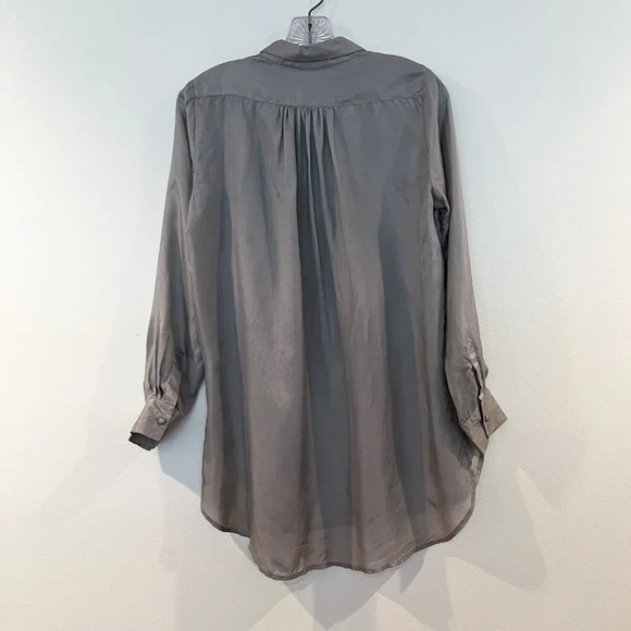 Mes Demoiselles 100% Silk Green Button Down Classic Designer Shirt Blouse 38 - Picture 9 of 10